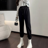 Women's High-Waist Drawstring Straight-Leg Pants