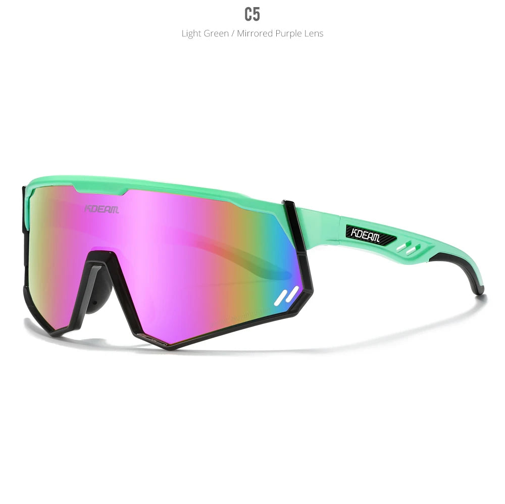 KDEAM High-End Sports Sunglasses Polarized Men's Cycling Glasses Dismountable TR90 Frame And Nose Pads Easy To Exchange