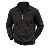 Mens Zip Up Streetwear Mock Neck Jumper Winter Warm Fleece Knit Top Long Sleeve Pullover Outdoor Work Jacket Coats Sweatshirts