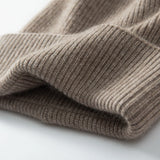 MERRILAMB 100% Cashmere Knit Beanie – Unisex Winter Hat