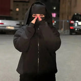 Y2K Double-Hood Zip-Up Balaclava Hoodie