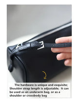 Full Grain Leather Soft Balck Small Size Crossbody Bags For Women Luxury Adjustable Shoulder Strap Underarm Bag Portable Handbag