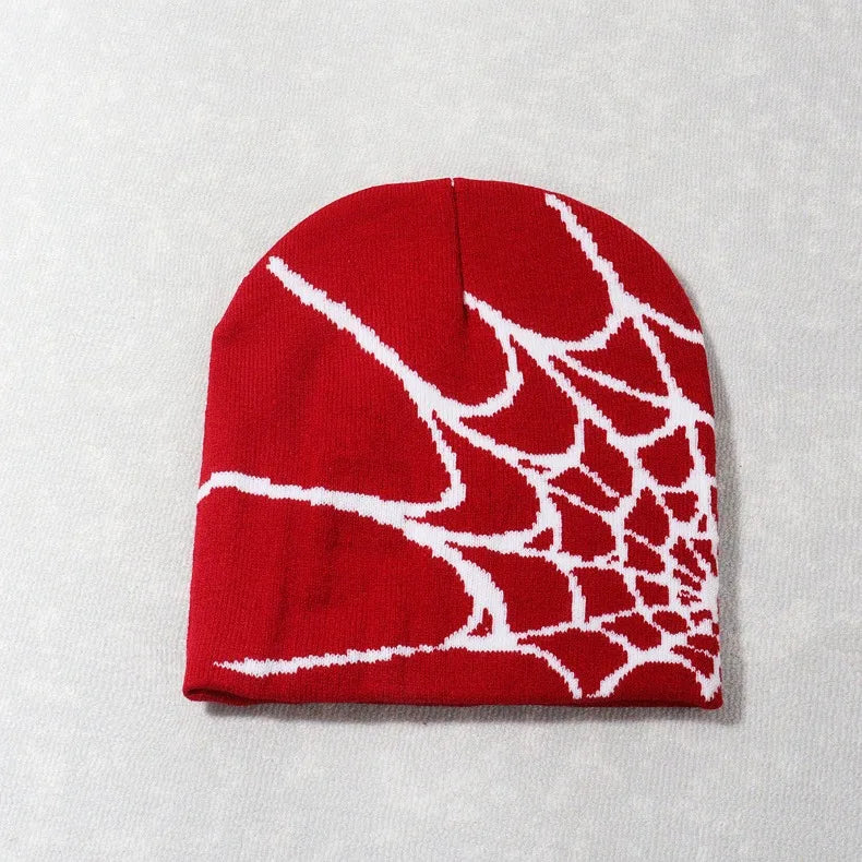 Spider Embroidered Knit Beanie – Y2K Winter Hat