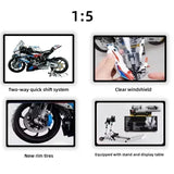Motorcycle Building Bocks Simulation Motorcycle Model Collectible Model Decoration Difficult Toys Boys Educational Creature Gift