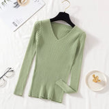 Women's V-Neck Knit Pullover Sweater