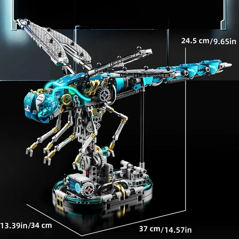 866PCS MOC Creative Dragonfly Mechanical Model Building Blocks Kit DIY Construction Toy STEM Learning for Kids Adults Set