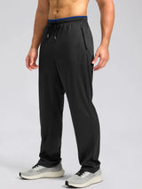 Men's Drawstring Activewear Pants with Zipper Pockets