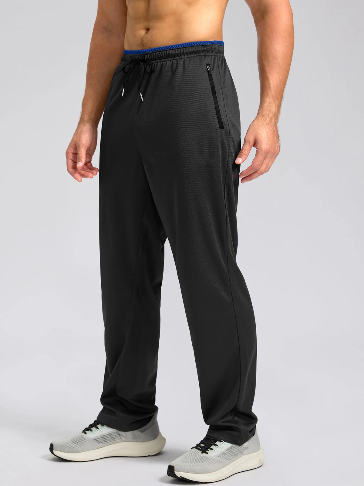 Men's Drawstring Activewear Pants with Zipper Pockets
