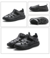 Newest gladiator summer sandals women's big size 43 woman real leather sandals ladies patchwork strap Non-slip flats