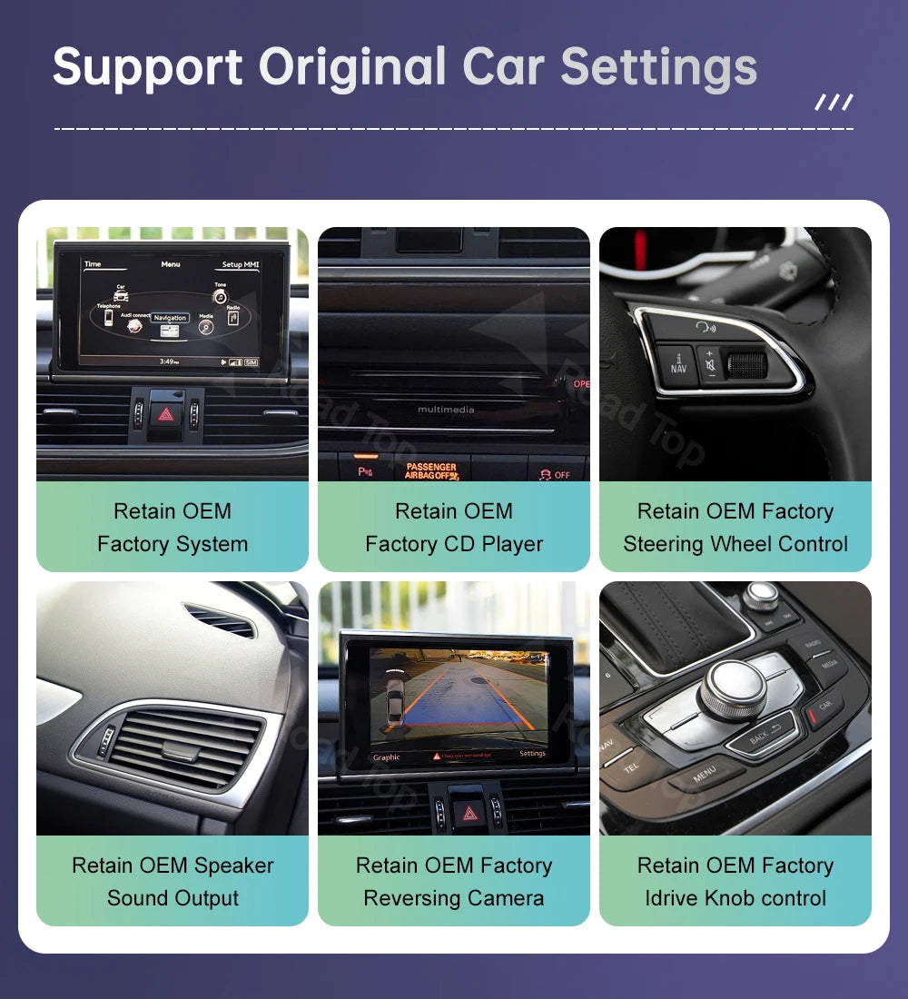Road Top 12.3" CarPlay Screen for Audi A6 C6 A7 C7