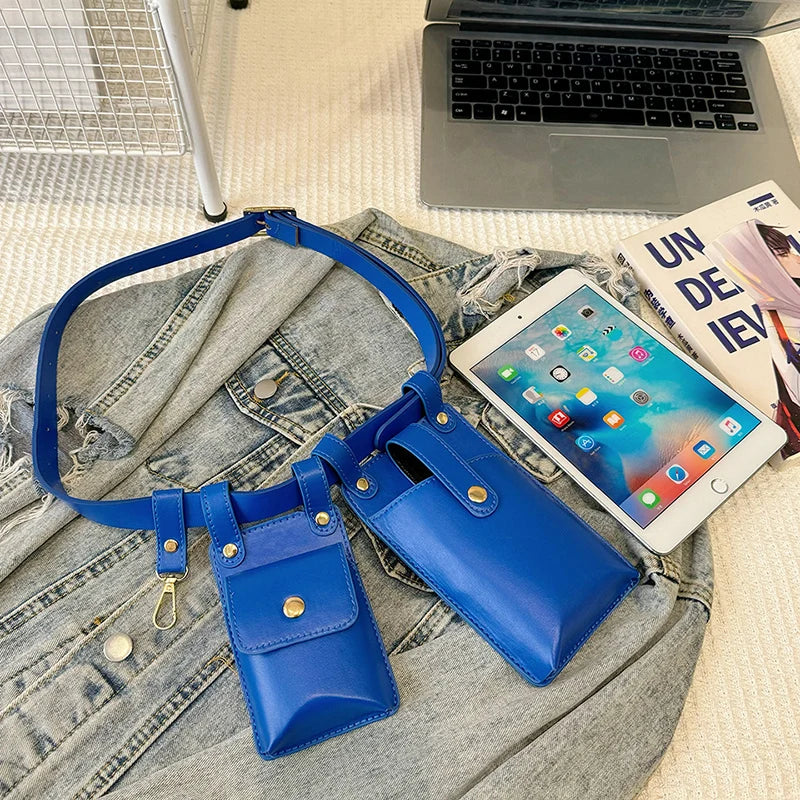 Designer Women Waist Bag 2024 summer Belt bag Phone Pack Trend Candy color Leather Shoulder Crossbody Chest Bags Lady Fanny Pack