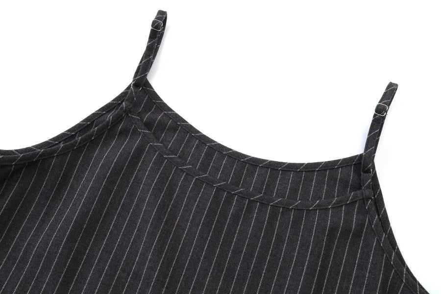 AW25 Pinstripe Collection – Knit & Slip Dress Set