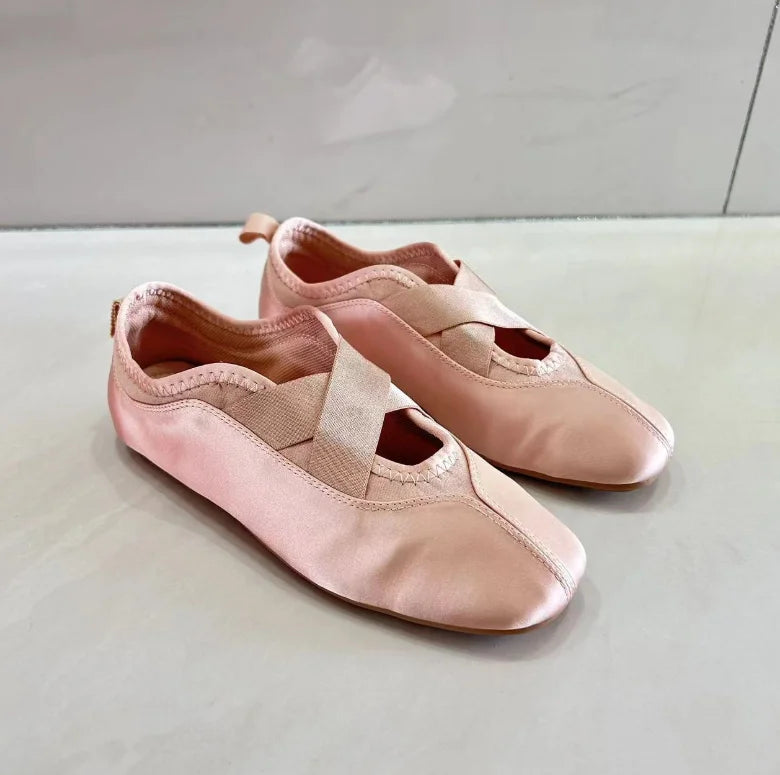 BUVAZIK Women's Satin Ballet Flats – Elegant Round Toe Slip-On