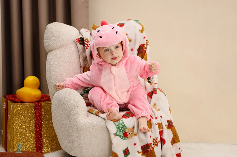 Plush Hooded Baby Winter Romper
