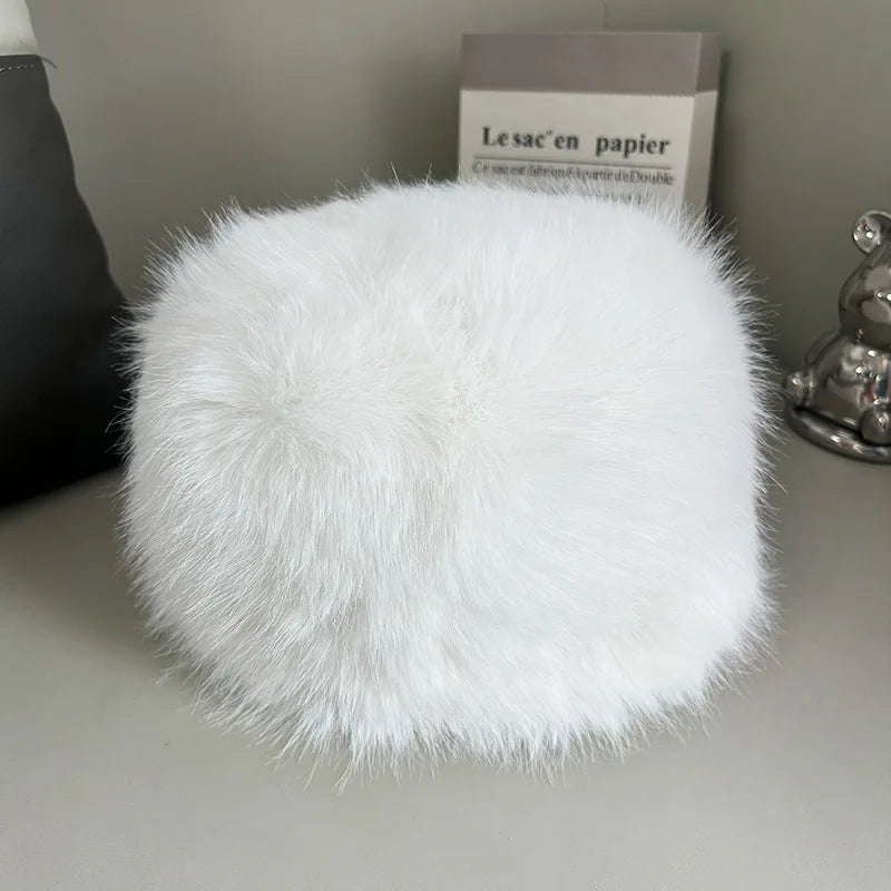 Soft Faux Fur Bucket Hat Warm Thickened Russian cap warm hat for women Personality mongolian hat Fishermen Hat шапка женс