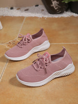 Women's Flying Woven Breathable Mesh Sneakers Soft Sole Lightweight Casual Sports Running Shoes for Daily Wear