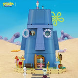 Spongebob Cartoon Krusty Krab Restaurant Building Blocks Creative Canteen Scenes Model Bricks Desktop Ornaments Fans Toys Gifts
