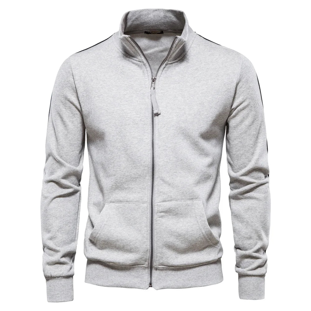 Men's Stand Collar Zip-Up Jacket