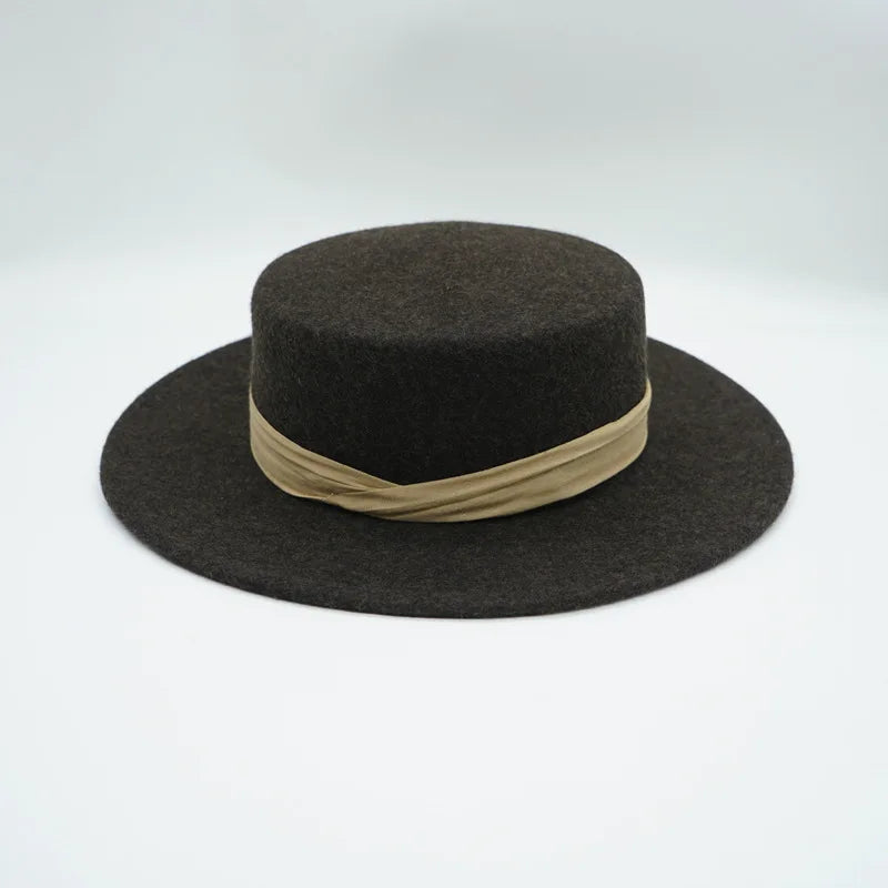 Wool Felt Fedora & Boater Hat – Wide Brim, Unisex