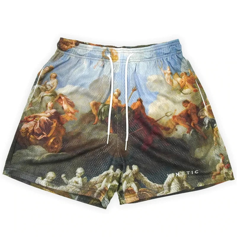 Rose Embroidered Hip Hop Shorts