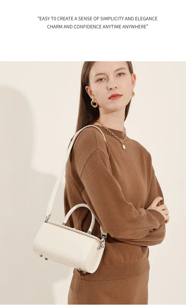 YANATARI Genuine Leather Woman Bag Shoulder Bag Handbags Ladies Crossbody Bags Luxury Designer Minimalism Bag Mini Bag White