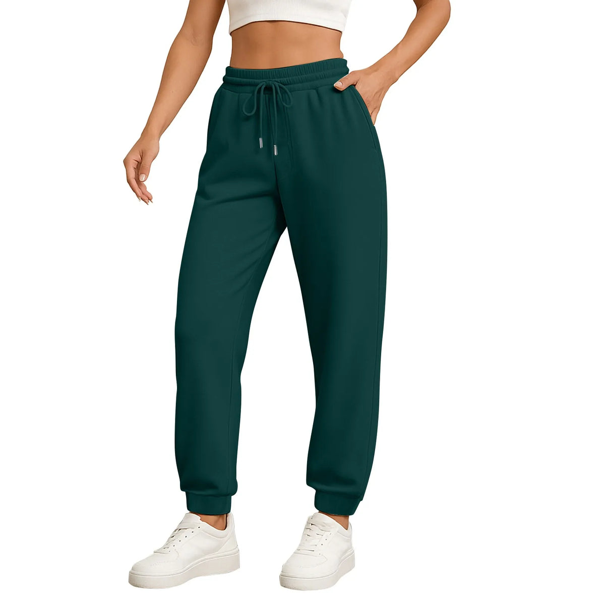 Women's High-Waist Drawstring Straight-Leg Pants