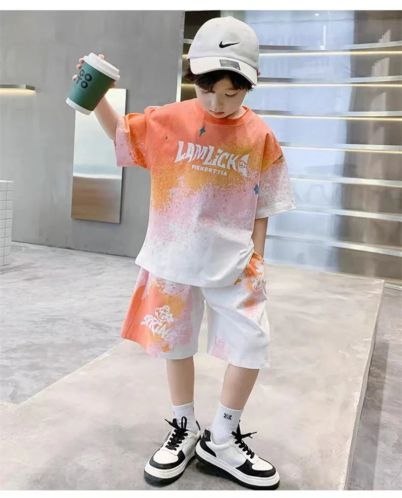 Teen Summer Gradient Tee & Shorts Set
