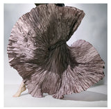 Elegant High-Waist Pleated Maxi Skirt for Women