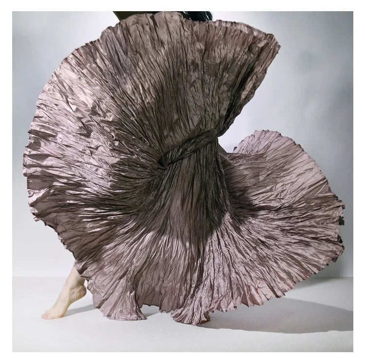 Elegant High-Waist Pleated Maxi Skirt for Women