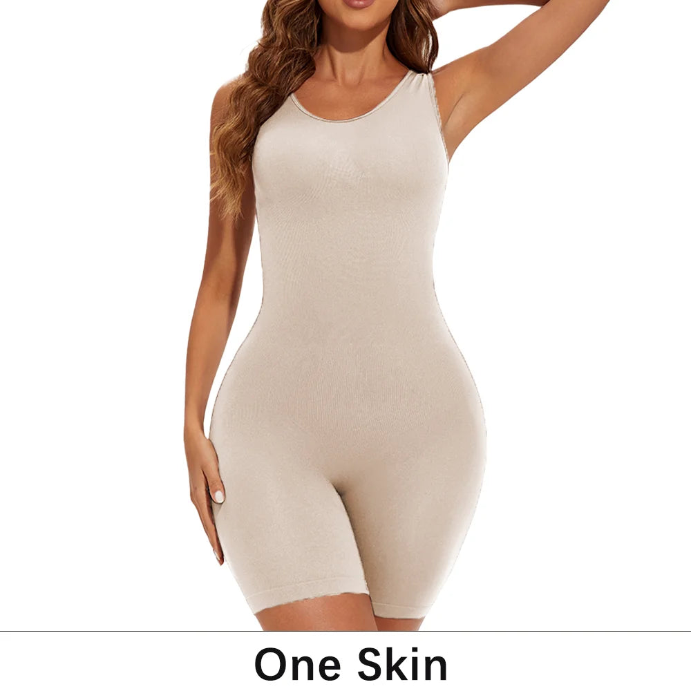 USA-Made Seamless Full Coverage Body Shaper – Firm Control Thigh Slimming Bodysuit