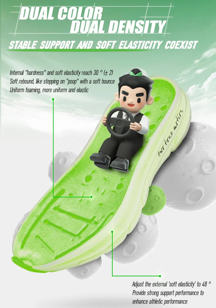 Irunsvan Qfeng1.0 Dual-color Dual-density Carbon Plated Running Shoes Shock-absorbing Lightweight Men's Water-repellent Sports