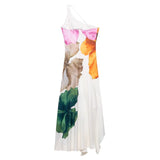 Floral One-Shoulder Slim-Fit Maxi Dress