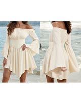 Elegant Off-Shoulder Velvet Midi Dress