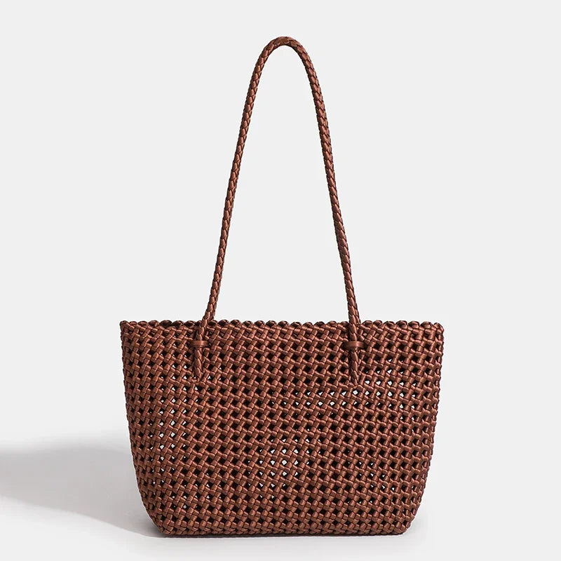 Nylon Bucket Bag Women Shoulder Strap Handbag Woven Tote Luxury Designer Medium Size