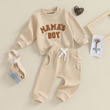 Baby Boy 2-Piece Fall/Winter Outfit | Letter Print Crewneck Sweatshirt & Joggers (0-3Y)