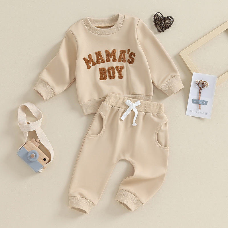 Baby Boy 2-Piece Fall/Winter Outfit | Letter Print Crewneck Sweatshirt & Joggers (0-3Y)