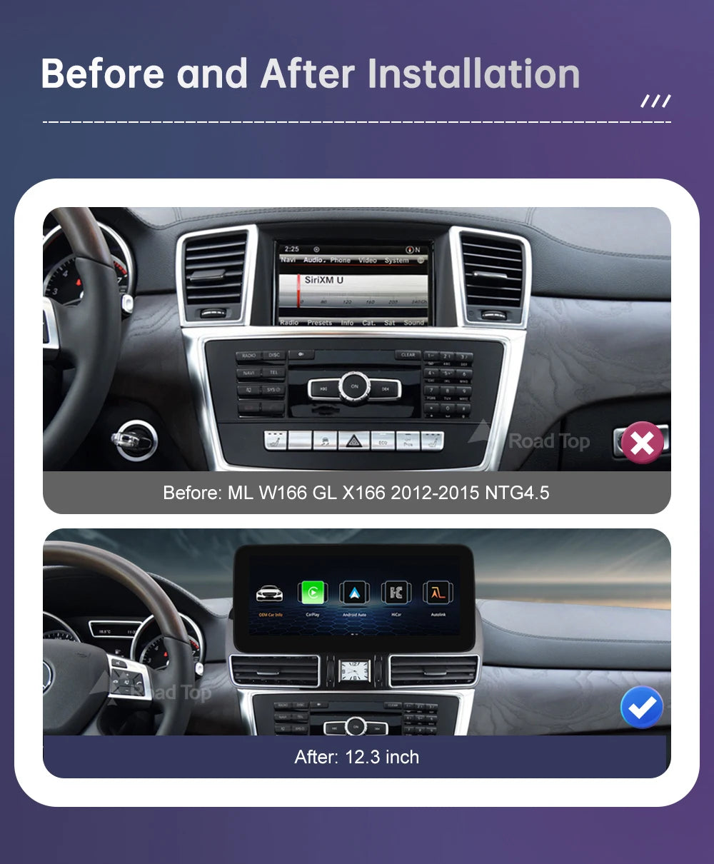 12.3" CarPlay Screen for Mercedes-Benz ML/GL 2012–2015