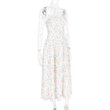 Floral Print Spaghetti Strap Midi Sundress - Elegant Boho Chic Summer Beach Dress