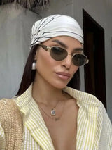 Oval Frame Women's Vintage Sunglasses | UV400 Metal