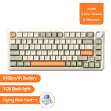 AJAZZ AK820/Pro Wireless Mechanical Keyboard Bluetooth 5.1 2.4G USB-C Wired Hot Swappable RGB Gaming Keyboard Gasket Mount with