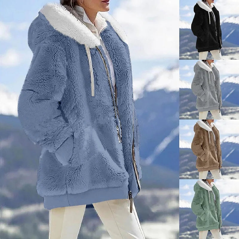 Women’s Casual Autumn & Winter Hooded Fleece Jacket