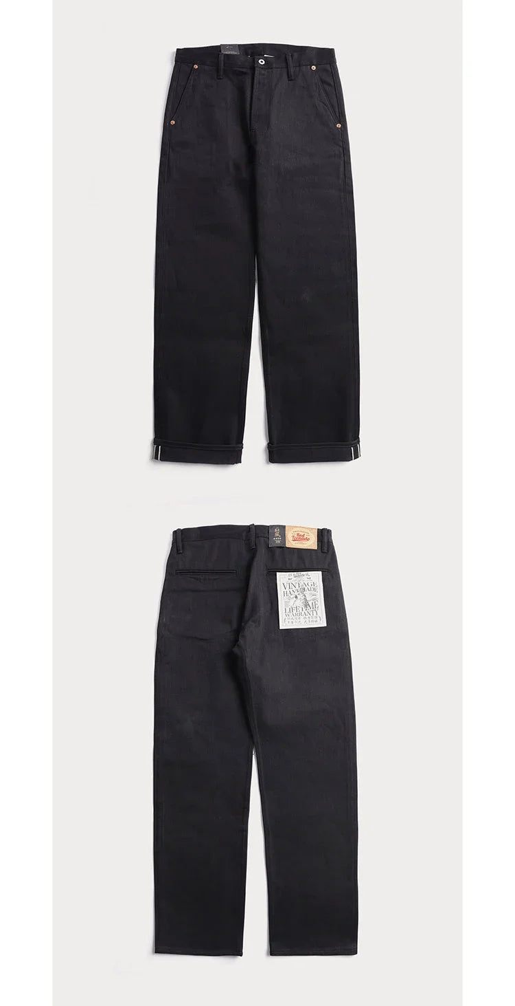 Red Tornado Black Selvedge Denim Relaxed Fit Jeans – 14.5oz