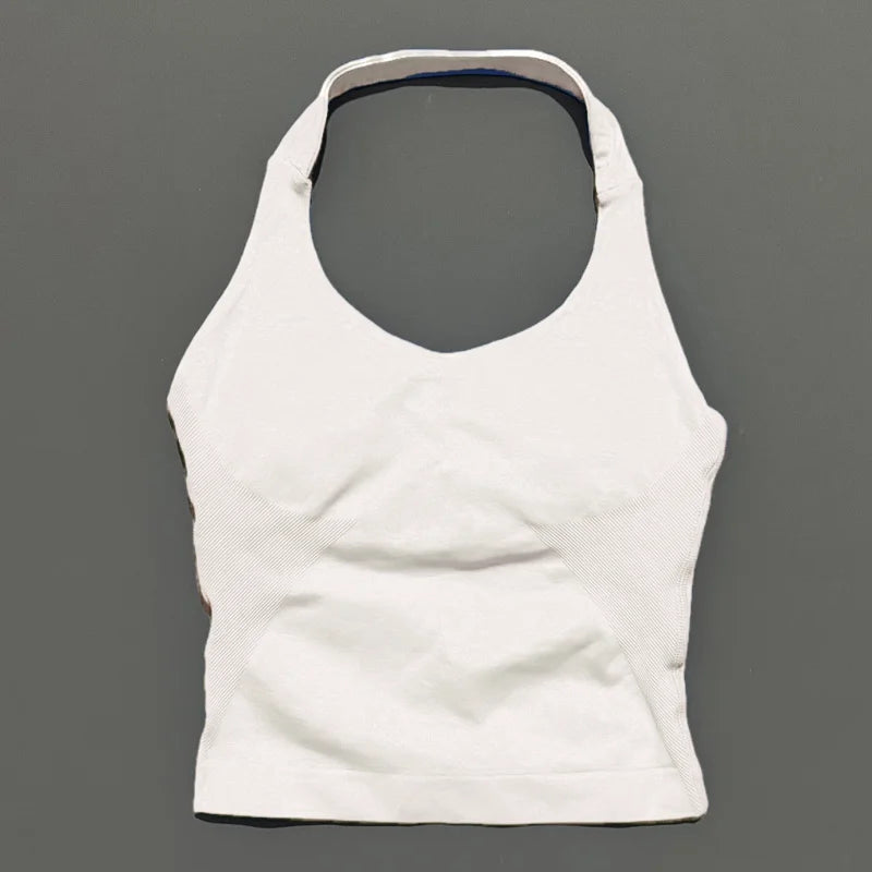 Impact Seamless Halter Longline Gym Top with Built-in Bra