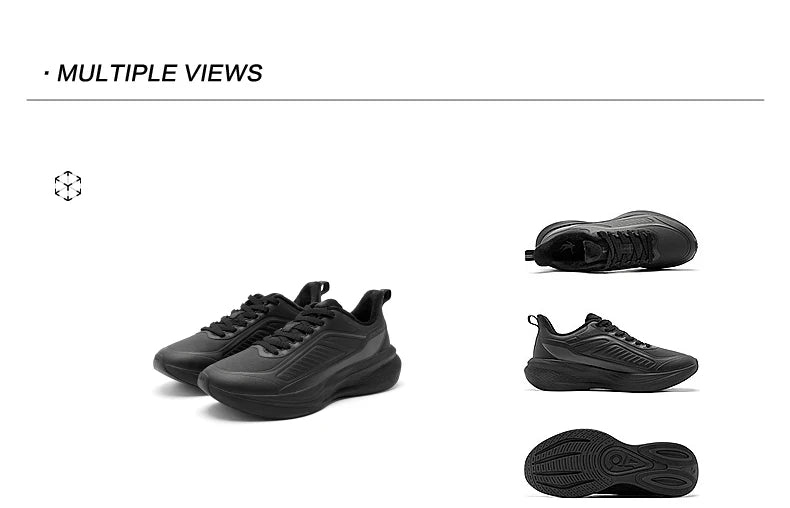 QIAODAN YUYI 4 Winter Running Shoes Men's Sports Shoes Waterproof Absorbing Lightweight Black Fleece Sneakers QXB023244007B