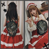 Gothic Punk Coffin Shape Ita Bag Women Clear Backpacks Dark Lolita Handbag and Shoulder Bag Girls Cosplay Designer 2 Insert