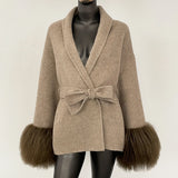 Double-Sided Wool & Fox Fur Jacket