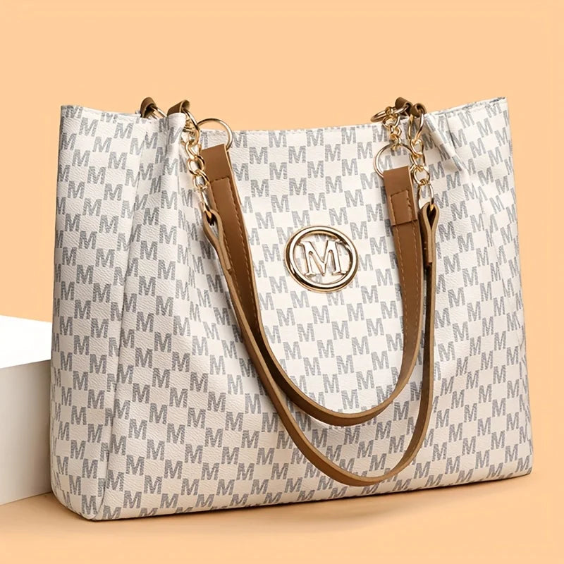 Women's Vintage Letter Tote Shoulder Bag