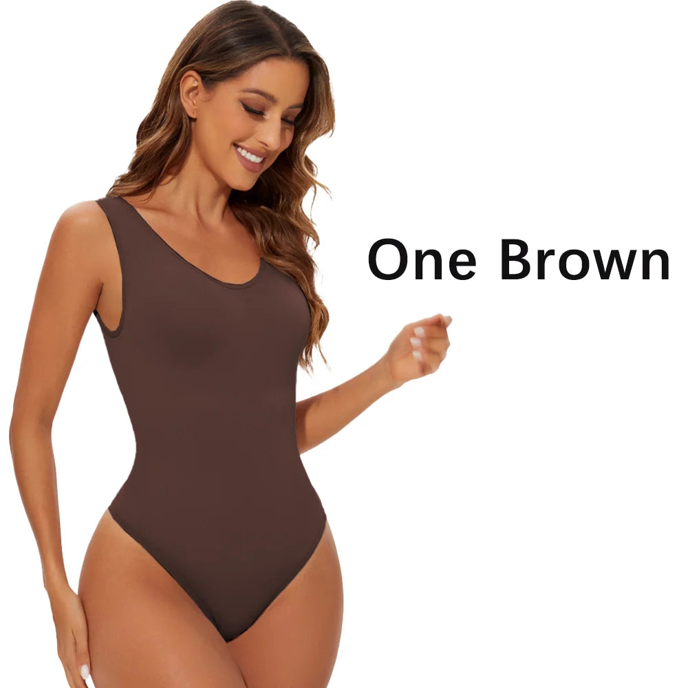 Seamless Thong Shapewear Bodysuit – Firm Tummy Control Fajas Body Shaper for Women