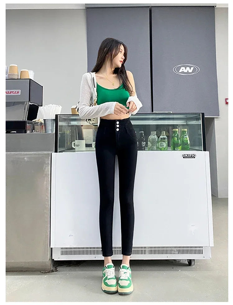 Women's High Waist Stretch Jeans – Slim Denim Pants