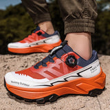 Outdoor Hiking Shoes for Men, Lightweight Travel Hiking Shoes, Breathable Mesh Sneakers, Casual Walking Shoes, Rotating Buckle Design, Non-Slip and Wear-Resistant Trail Shoes, Suitable for Mountaineering and Camping, 2026 New